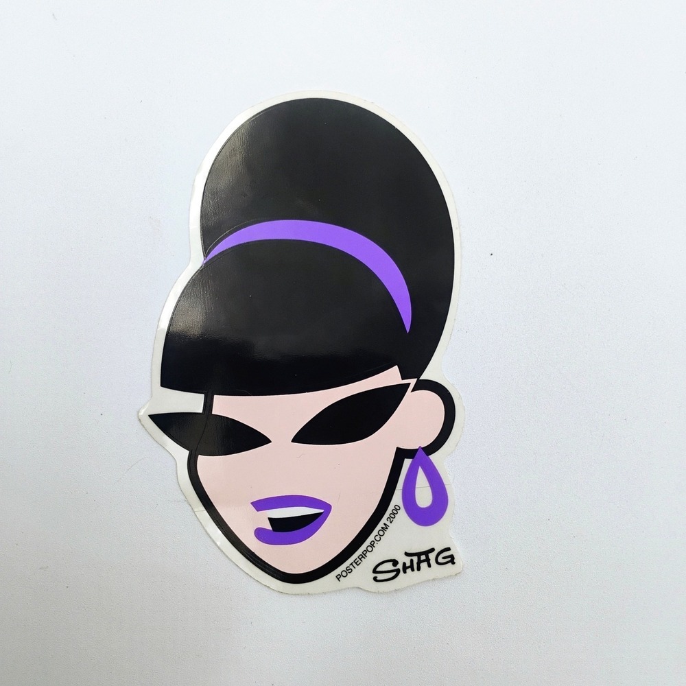 SHAG Poster Pop Vinyl Sticker Mod Retro Beehive Girl Art Decal VTG 2000 Lowbrow